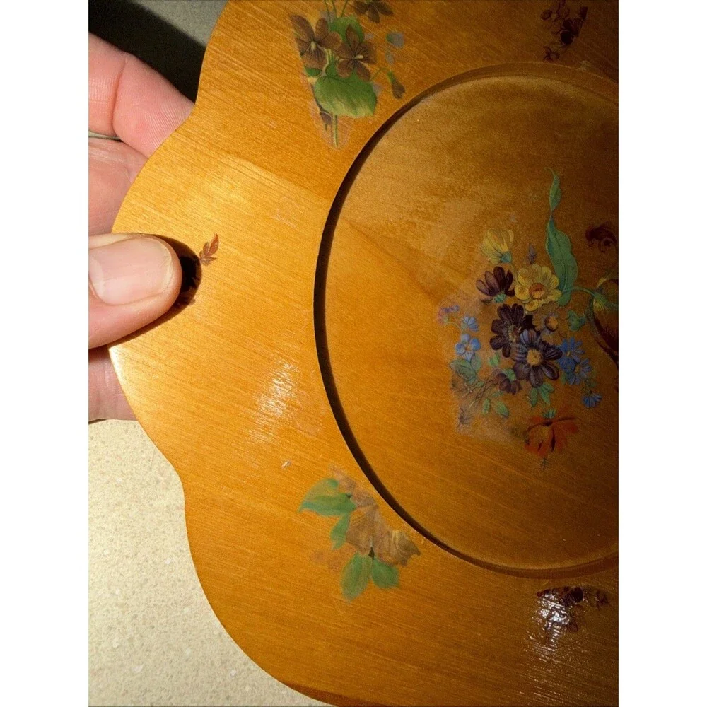 MacKenzie-Childs Floral Decal Wooden Plate 8.5